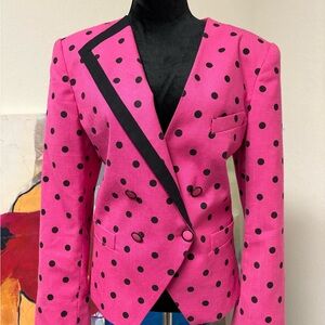 Polka Dot Blazer - Pink and Black